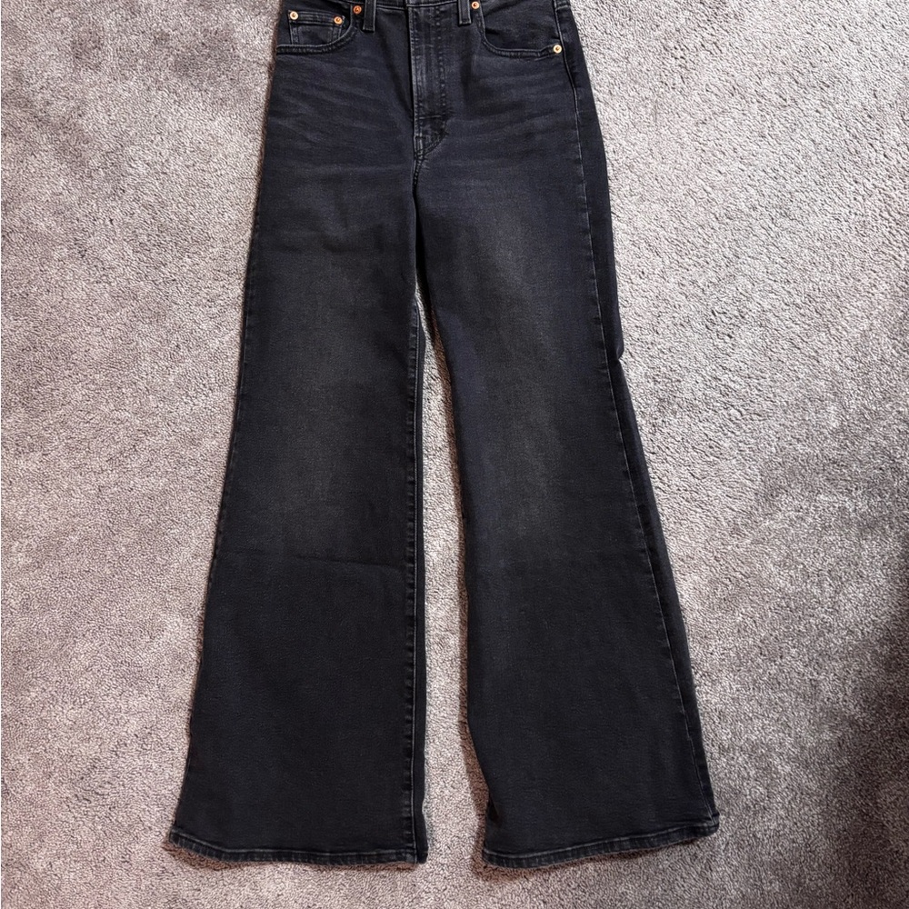Levi's Black Flare Wide Leg Jeans